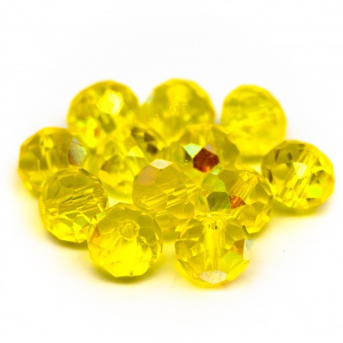 Бусины рондели желтый прозрачный